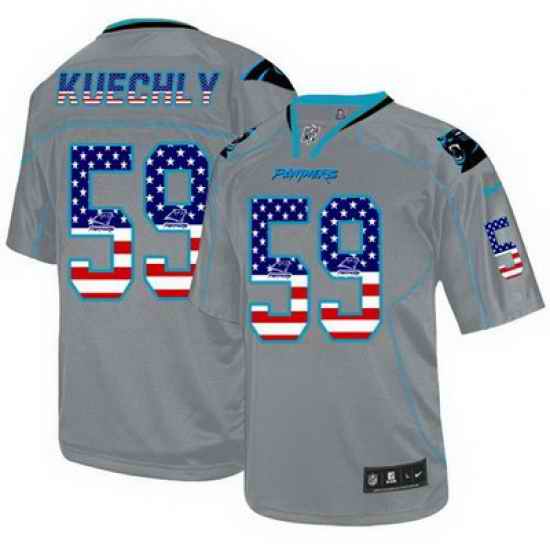 Nike Panthers #59 Luke Kuechly Lights Out Grey Mens Stitched NFL Elite USA Flag Fashion Jersey
